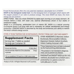 ENADA, Enada NADH, The Energizing Coenzyme, 5 мг, 30 таблеток