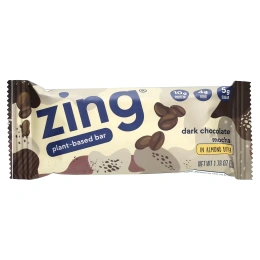 Zing Bars, растительный батончик, темный шоколад мокко с миндальной пастой, 12 батончиков по 50 г (1,76 унции)