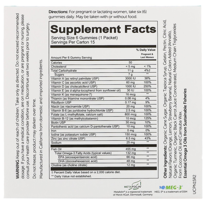 SmartyPants, Полноценные мультивитамины для беременных, 15 пакетов