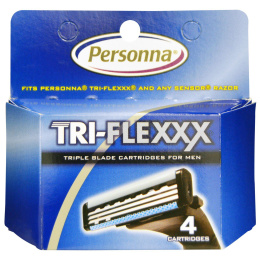 Personna Razor Blades, Tri-Flexxx, картриджи с тройным лезвием для мужчин, 4 картриджа