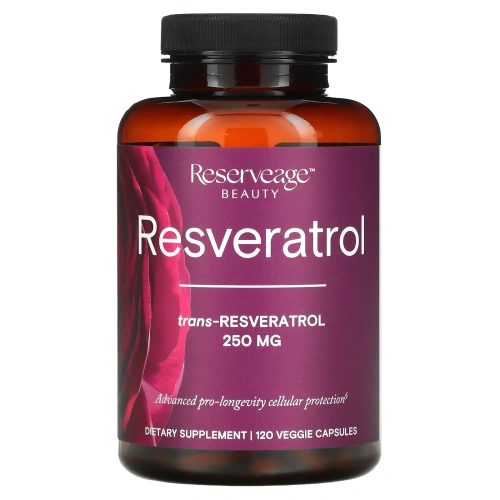 ReserveAge Nutrition, Ресвератрол, с активным транс-ресвератролом, 250 мг, 120 вегетарианских капсул