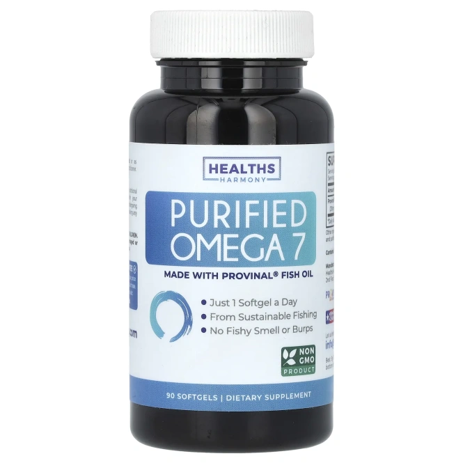 Healths Harmony, очищенная омега-7, 90 мягких таблеток