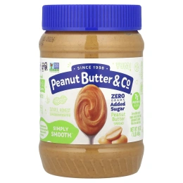 Peanut Butter & Co., Simply Smooth, арахисовая паста, без добавления сахара, 454 г (16 унций)