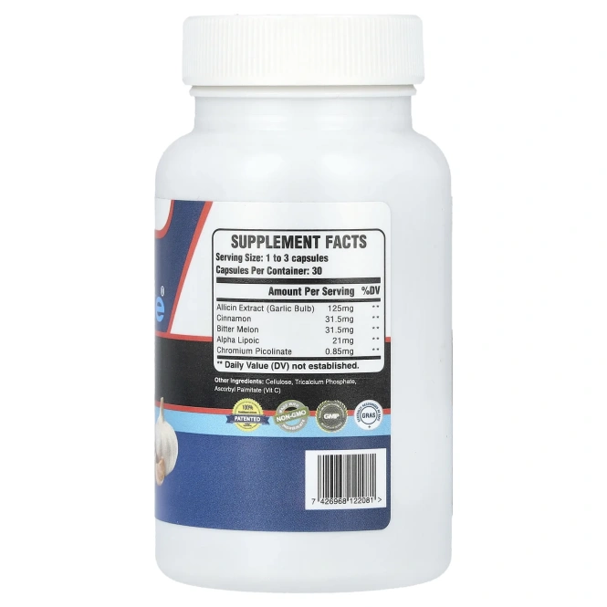 Allimax, Diabalife, аллицин, 500 мг, 30 вегетарианских капсул