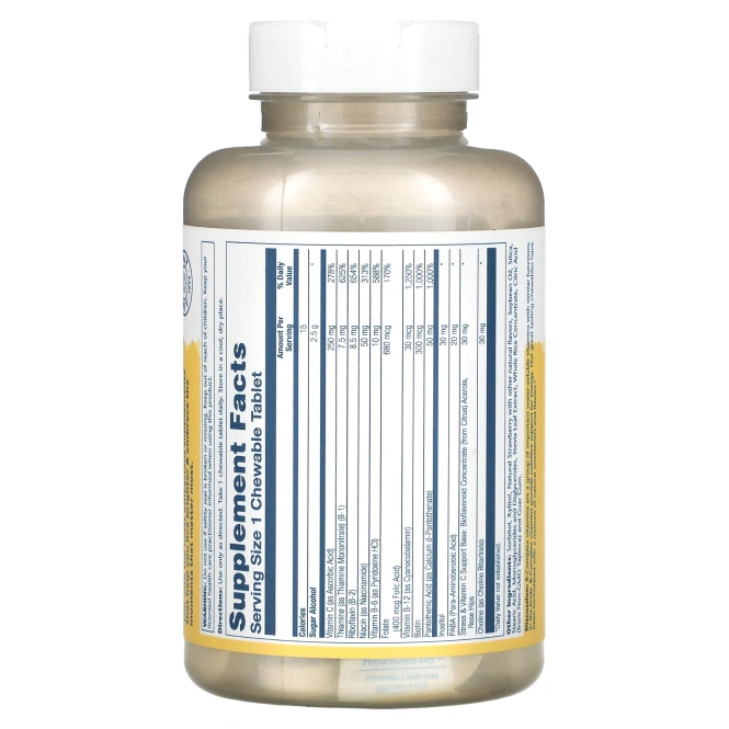 Solaray, высокоэффективный комплекс витаминов группы B, натуральный клубничный вкус, 50 жевательных таблеток