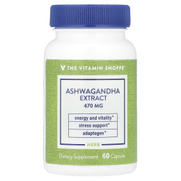 The Vitamin Shoppe, Экстракт ашваганды, 470 мг, 60 капсул