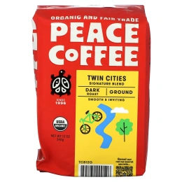 Peace Coffee, Organic Twin Cities, молотый, темная обжарка, 340 г (12 унций)