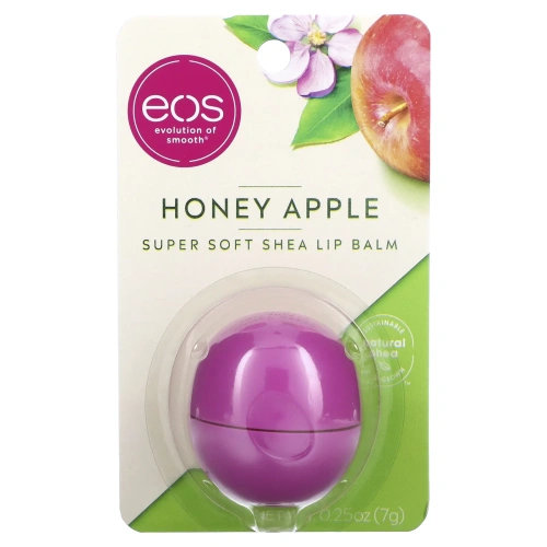 EOS, Шарик-бальзам для мягких губ, яблоко с медом, 0.25 унц. (7 г)