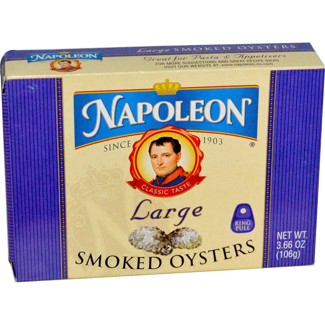 Napoleon Co., Крупные Копченые Устрицы 3.66 унции (106 г)