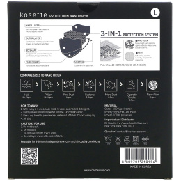 Kosette, Care Protection Nano Filter Mask, Large, 1 Mask