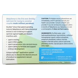 Fairhaven Health, Серия Isolove, BabyDance, интимная смазка для повышения фертильности, 6 одноразовых тюбиков и аппликаторов по 0,1 унции (3 г)