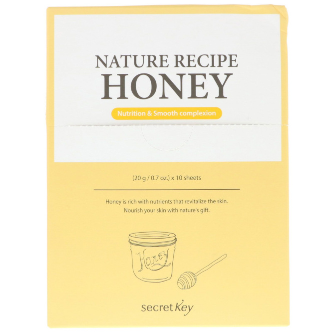 Secret Key, Nature Recipe Mask Pack, Honey, 10 Masks, 0.7 oz (20 g) Each