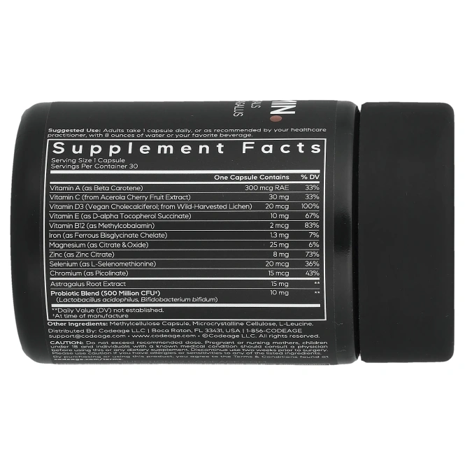 Codeage, мультивитамины для мужчин, 30 растительных капсул