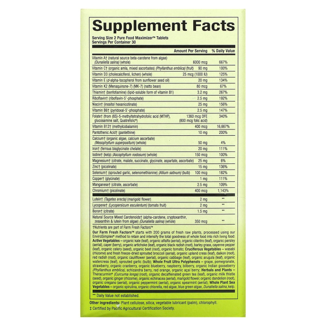 Natural Factors, Пищевая добавка "Непочатое море и земля", мультивитаминный и минеральный комплекс для женщин, 60 таблеток