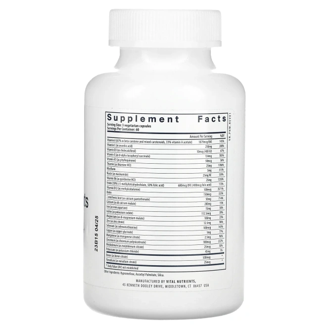 Vital Nutrients, мультипитательные вещества для беременных, 180 вегетарианских капсул