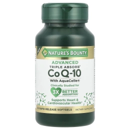 Nature's Bounty, Advanced Triple Absorb CoQ-10, 90 мягких таблеток с быстрым высвобождением (100 мг в каждой капсуле)