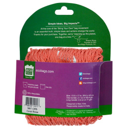 ECOBAGS, Авоська, длина ручек 25 см, цвет — розовый коралл, 1 шт.