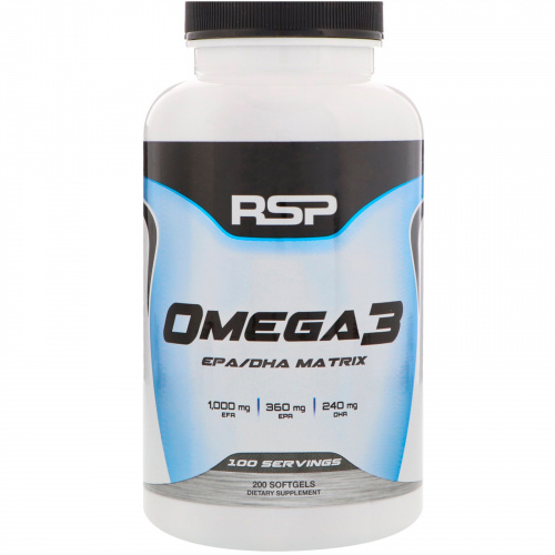 RSP Nutrition, Омега-3, 200 мягких таблеток