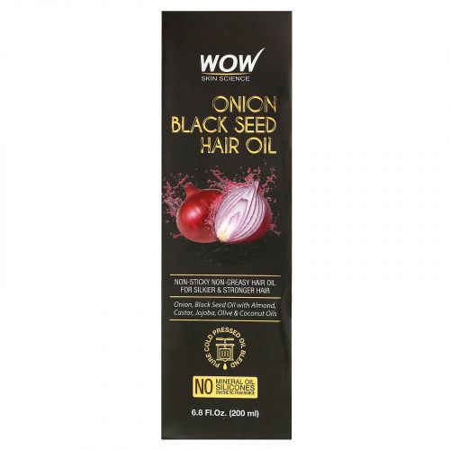 Wow Skin Science, масло семян лука и черного тмина для волос, 200 мл (6,8 жидк. унции)