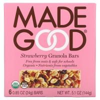MadeGood, Батончик-гранола, клубника, 6 батончиков, 24 г (0,85 унции)