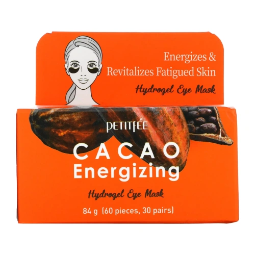 Petitfee, Энергетическая гидрогелевая маска для глаз с какао, 30 пар / 60 штук, 84 г