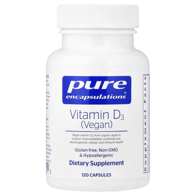 Pure Encapsulations, Vitamin D3 Vegan, 120 Capsules (50 mcg per Capsule)