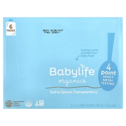BabyLife Organics, детское питание, для детей от 6 месяцев, персик, груша, банан и овсянка, 6 паучей по 99 г (3,5 унции)