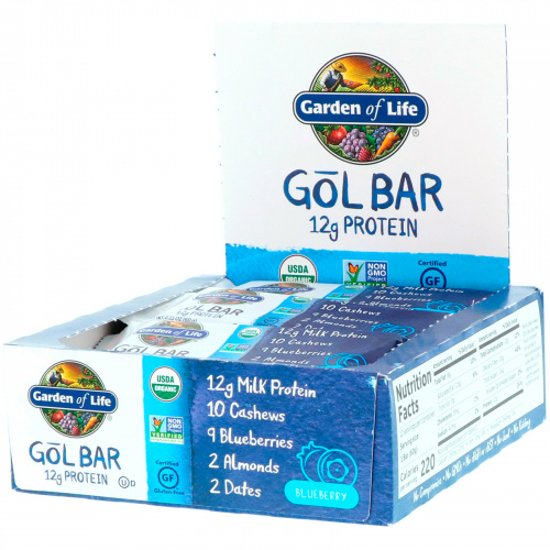 Garden of Life, GOL Bars, Blueberry, 12 Bars, 2.11 oz (60 g) Each