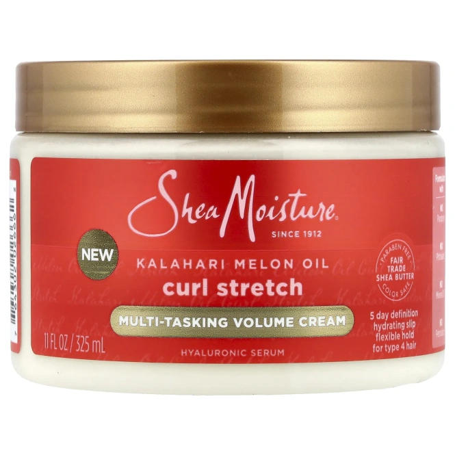 SheaMoisture, Curl Stretch, многоцелевой крем для придания объема, для типа волос 4, масло дыни калахарской, 325 мл (11 жидк. унций)