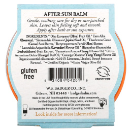 Badger Company, Органика, Бальзам после загара с пижмой и лавандой, 2 унции (56 г)