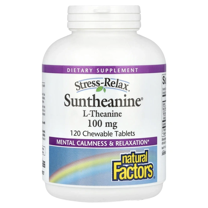 Natural Factors, Suntheanine, 100 мг, 120 жевательных таблеток