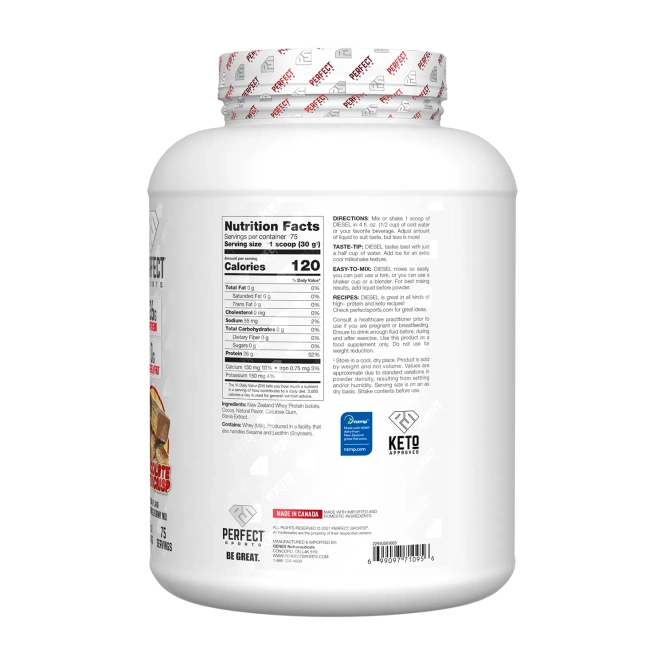PERFECT Sports, Diet, новозеландский сывороточный изолят, хрустящая шоколадная вафля, 2,27 кг (5 фунтов)