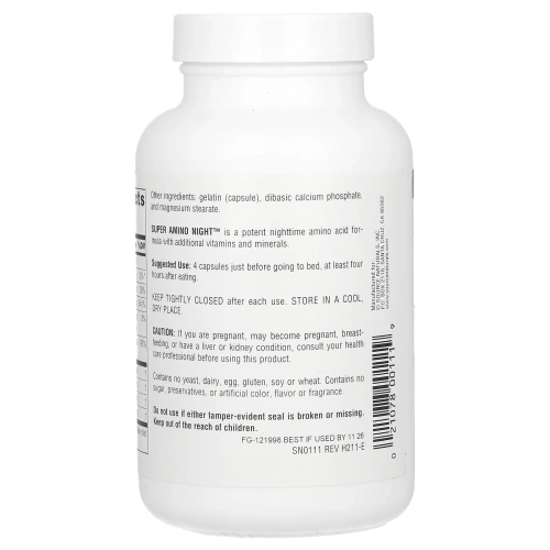 Source Naturals, Супер Амино Ночь, 120 капсул