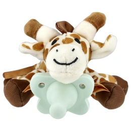 Dr. Brown's, Lovey, Happy Paci™, силиконовый контейнер для соски и держателя для зубов, для детей от 0 до 12 месяцев, жираф, набор из 2 предметов