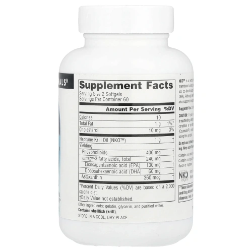 Source Naturals, NKO (Neptune Krill Oil), 500 мг, 120 капсул