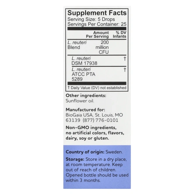 BioGaia, Nurture & Grow капли, для детей от 1 года, 5 мл (0,17 жидк. унц.)