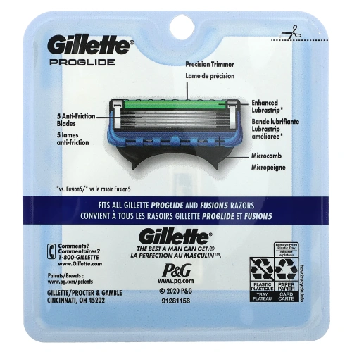 Gillette, Сменные кассеты для бритья Fusion5 Proglide, 4 кассеты