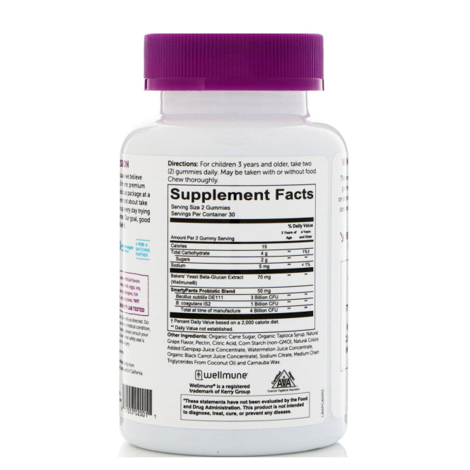 SmartyPants, Полноценный пробиотик для детей, виноград, 60 жевательных таблеток