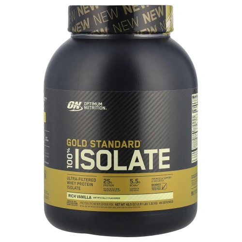 Optimum Nutrition, Золотой стандарт, 100% изолят, Насыщенная ваниль, 2,91 фунта (1,32 кг)