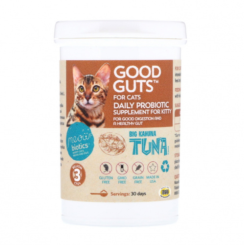 Fidobiotics, Good Guts,  For Cats, Big Kahuna Tuna Flavor, 3 Billion CFU, 0.5 oz (15 g)