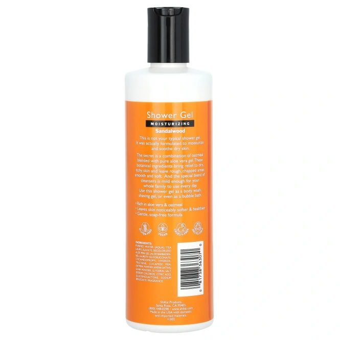 Shikai, Увлажняющий гель для душа, сандал, 238 мл