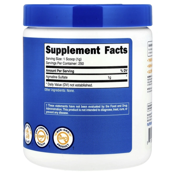 Nutricost, агматинсульфат, без добавок, 250 г (8,9 унции)