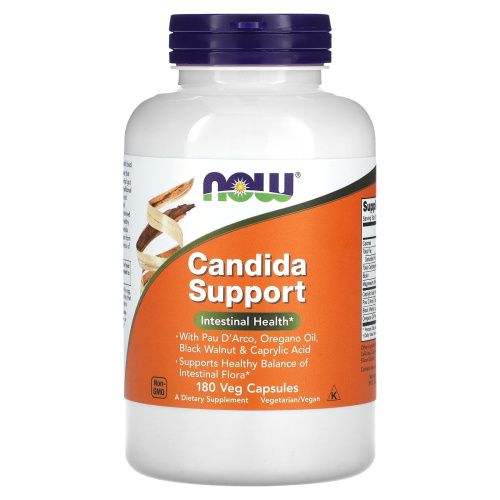 Now Foods, Candida Support, 180 капсул в растительной оболочке