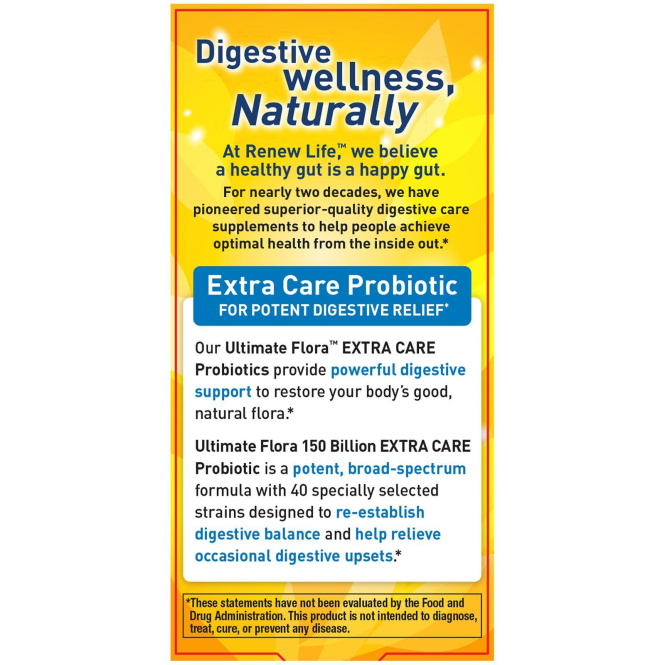Renew Life, Дополнительный уход, пробиотик Ultimate Flora, 150 млрд живых культур, 30 растительных капсул