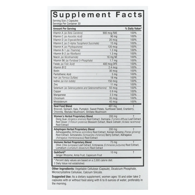 Nature's Answer, 100, мультивитамины для женщин, 60 вегетарианских капсул