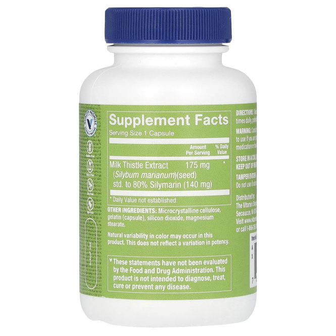 The Vitamin Shoppe, экстракт расторопши, 175 мг, 100 капсул