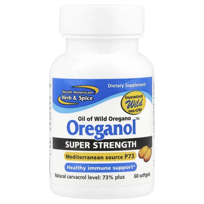 North American Herb & Spice Co., Ореганол P73, суперсильный, 60 мягких желатиновых капсул