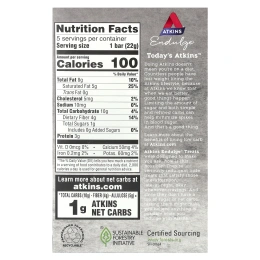 Atkins, Endulge ™, хрустящий батончик, 5 батончиков, 22 г (0,78 унции)