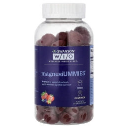 Swanson WIO, Magnesiummies™, ягодный вкус, 60 жевательных таблеток (100 мг в 1 таблетке)