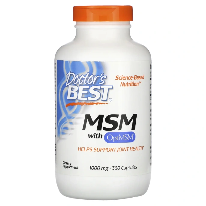 Doctor's Best, Метилсульфонилметан с OptiMSM, 1000 мг, 360 капсул